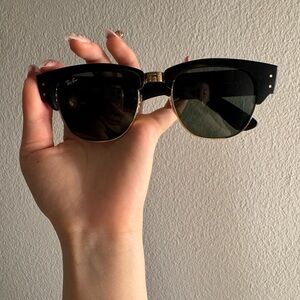 Authentic Ray-Ban Mega Clubmaster Black and Gold Accents